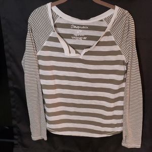 Aéropostale Striped Long Sleeve Top